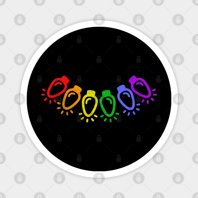 Rainbow Gay Pride Christmas Lights Magnet by Muzehack